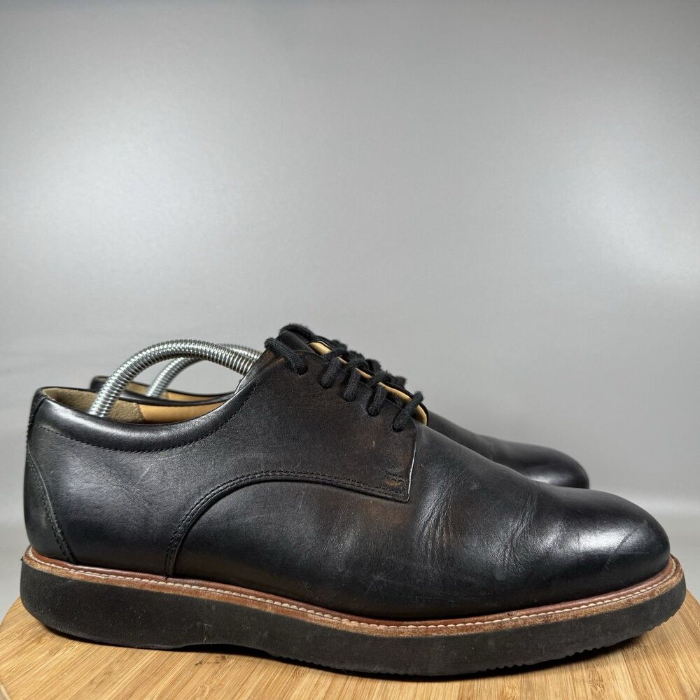 S Samuel Hubbard Founder Mens Sz 9.5 W Oxford Dress Shoes Black Leather
